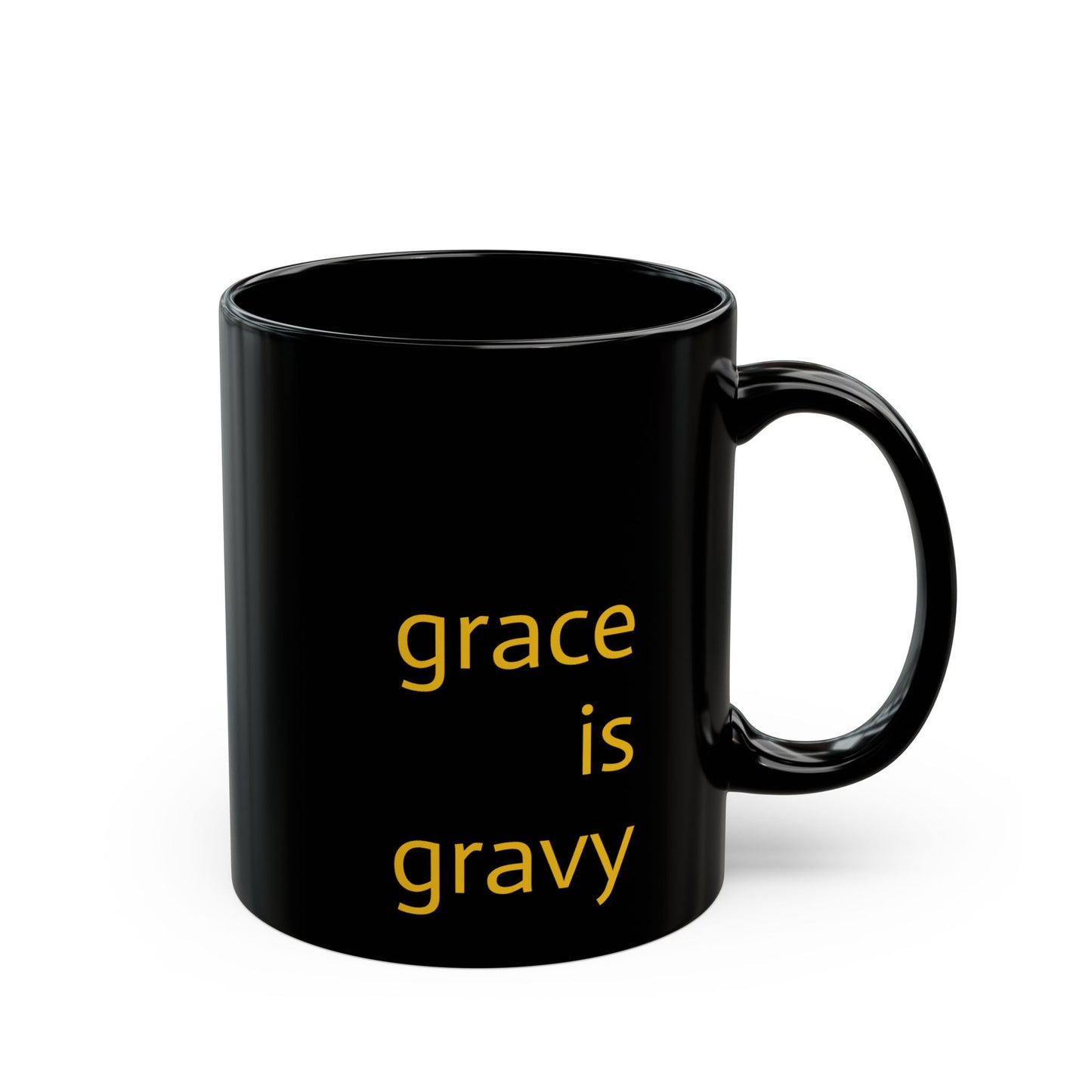 Black Mug - "Grace is" Design, Gift for Coffee Lovers, Inspirational Mug for Home, Relaxing Tea Cup, Unique Kitchen Decor